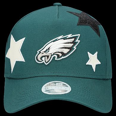 Women's New Era Midnight Green Philadelphia Eagles Stardom A-Frame 9FORTY Adjustable Hat