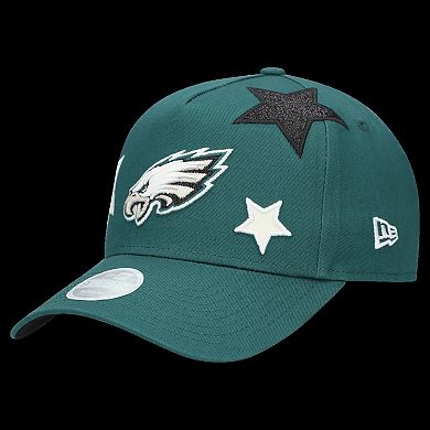 Women's New Era Midnight Green Philadelphia Eagles Stardom A-Frame 9FORTY Adjustable Hat