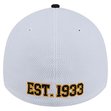Men's New Era White/Black Pittsburgh Steelers Dashmark Rays 39THIRTY Flex Hat