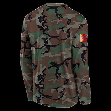 Men's Nike Camo Alabama Crimson Tide 2025 Military Appreciation Legend Dri-FIT Long Sleeve T-Shirt