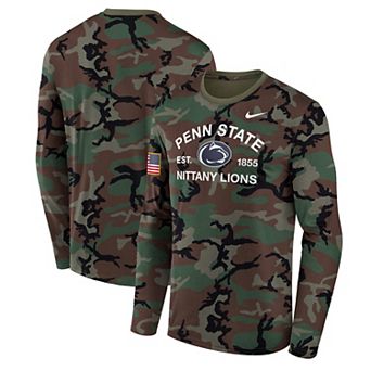 Men's Nike Camo Penn State Nittany Lions 2025 Military Appreciation Legend Dri-FIT Long Sleeve T-Shirt
