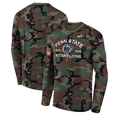 Men's Nike Camo Penn State Nittany Lions 2025 Military Appreciation Legend Dri-FIT Long Sleeve T-Shirt