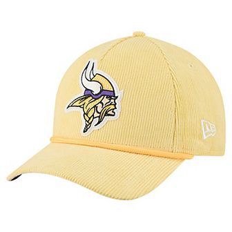 Men's New Era Gold Minnesota Vikings Cord Corduroy 9FORTY A-Frame Adjustable Hat