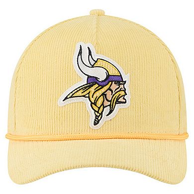 Men's New Era Gold Minnesota Vikings Cord Corduroy 9FORTY A-Frame Adjustable Hat
