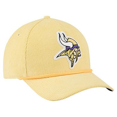 Men's New Era Gold Minnesota Vikings Cord Corduroy 9FORTY A-Frame Adjustable Hat