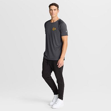 Men's Fanatics Charcoal Chicago Blackhawks Authentic Pro Rink Raglan Performance T-Shirt