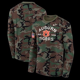 Men's Nike Camo Auburn Tigers 2025 Military Appreciation Legend Dri-FIT Long Sleeve T-Shirt