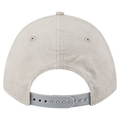 Men's New Era Silver Detroit Lions Cord Corduroy 9FORTY A-Frame Adjustable Hat