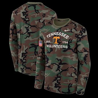 Men's Nike Camo Tennessee Volunteers 2025 Military Appreciation Legend Dri-FIT Long Sleeve T-Shirt