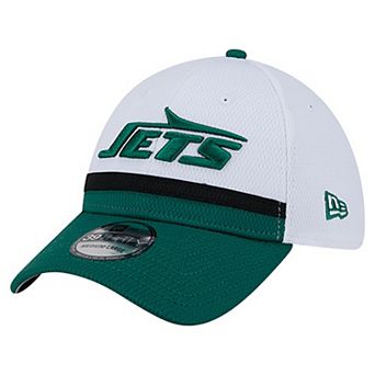 Men's New Era White/Green New York Jets Dashmark Rays 39THIRTY Flex Hat