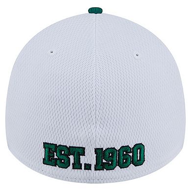 Men's New Era White/Green New York Jets Dashmark Rays 39THIRTY Flex Hat