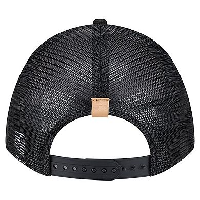 Men's New Era Stone/Black Baltimore Orioles Text A-Frame Trucker 9FORTY Hat