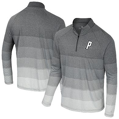 Men's Colosseum Gray Providence Friars AI Striped Mesh Quarter-Zip Raglan Windshirt