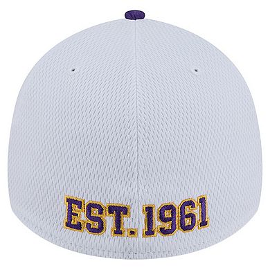 Men's New Era White/Purple Minnesota Vikings Dashmark Rays 39THIRTY Flex Hat