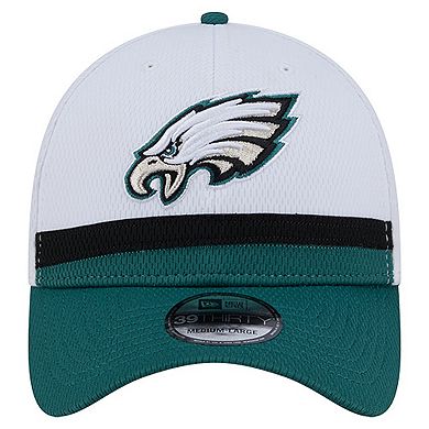 Men's New Era White/Midnight Green Philadelphia Eagles Dashmark Rays 39THIRTY Flex Hat