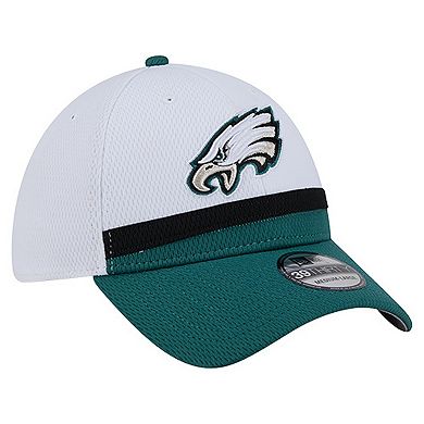 Men's New Era White/Midnight Green Philadelphia Eagles Dashmark Rays 39THIRTY Flex Hat