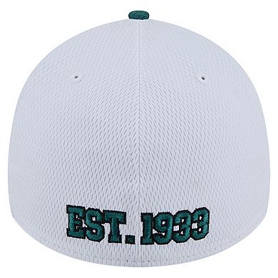 Men's New Era White/Midnight Green Philadelphia Eagles Dashmark Rays 39THIRTY Flex Hat