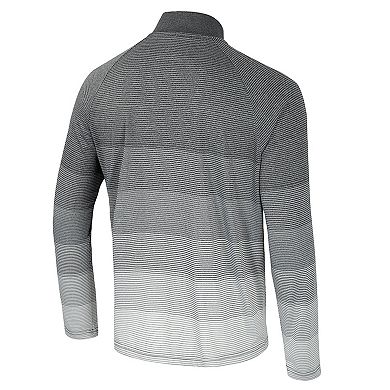Men's Colosseum Gray Utah Utes AI Striped Mesh Quarter-Zip Raglan Windshirt