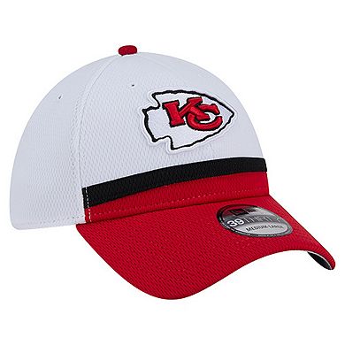 Men's New Era White/Red Kansas City Chiefs Dashmark Rays 39THIRTY Flex Hat
