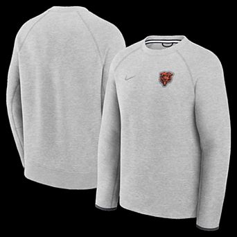 Men's Nike Heather Gray Chicago Bears Tech Fleece Raglan Sweatshirt