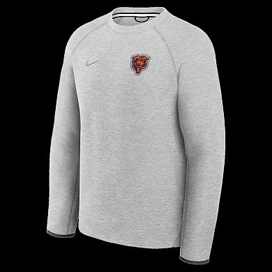 Men's Nike Heather Gray Chicago Bears Tech Fleece Raglan Sweatshirt