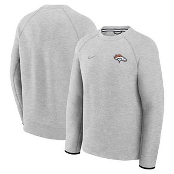 Men's Nike Heather Gray Denver Broncos Tech Fleece Raglan Sweatshirt