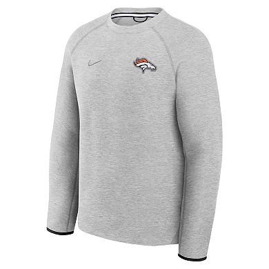 Men's Nike Heather Gray Denver Broncos Tech Fleece Raglan Sweatshirt
