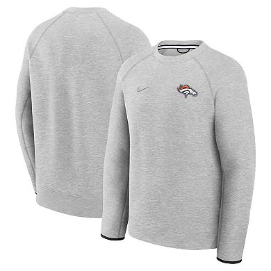 Men's Nike Heather Gray Denver Broncos Tech Fleece Raglan Sweatshirt