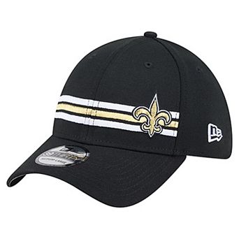 Men's New Era Black New Orleans Saints Stripes 39THIRTY Flex Hat