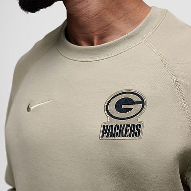 Men's Nike Olive Green Bay Packers Tech Fleece Raglan Sweatshirt