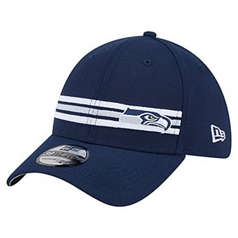 Men's New Era College Navy Seattle Seahawks Stripes 39THIRTY Flex Hat