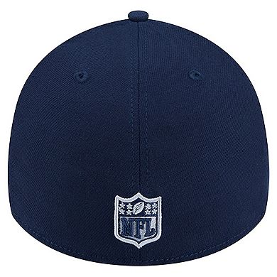 Men's New Era College Navy Seattle Seahawks Stripes 39THIRTY Flex Hat