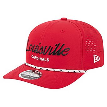 Men's New Era Red Louisville Cardinals Script Performance Rope 9SEVENTY Adjustable Hat