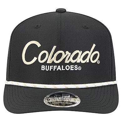 Men's New Era Black Colorado Buffaloes Script Performance Rope 9SEVENTY Adjustable Hat