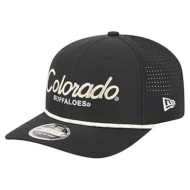 Men's New Era Black Colorado Buffaloes Script Performance Rope 9SEVENTY Adjustable Hat