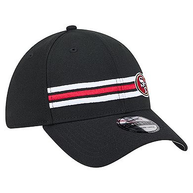 Men's New Era Black San Francisco 49ers Stripes 39THIRTY Flex Hat