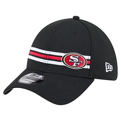 Men's New Era Black San Francisco 49ers Stripes 39THIRTY Flex Hat
