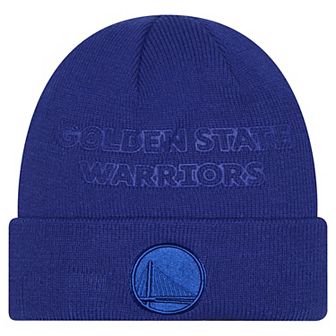 Men's New Era Royal Golden State Warriors Tonal Cuffed Knit Hat