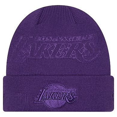 Men's New Era Purple Los Angeles Lakers Tonal Cuffed Knit Hat