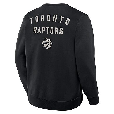 Men's Fanatics Black Toronto Raptors Crossover Collection Defensive Rotation Drill Premium Pullover Sweatshirt