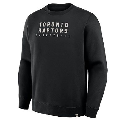Men's Fanatics Black Toronto Raptors Crossover Collection Defensive Rotation Drill Premium Pullover Sweatshirt