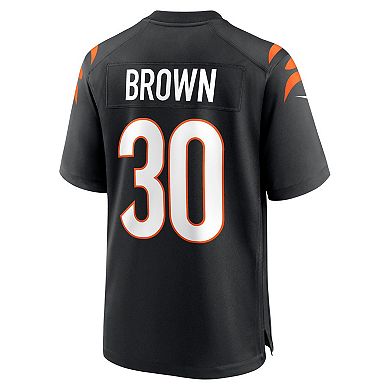 Men's Nike Chase Brown Black Cincinnati Bengals Team Game Jersey