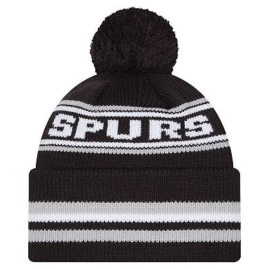 Men's New Era Black San Antonio Spurs Classic Cuffed Knit Hat with Pom