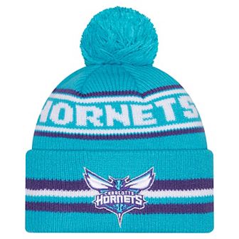 Men's New Era Teal Charlotte Hornets Classic Cuffed Knit Hat with Pom