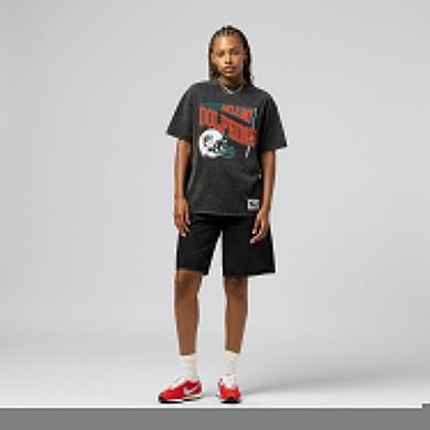 Women's Mitchell & Ness Black Miami Dolphins Team Dynamic Boyfriend Mineral Wash T-Shirt
