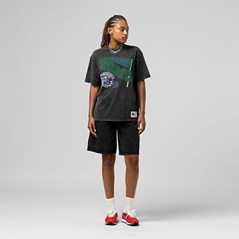 Women's Mitchell & Ness Black Seattle Seahawks Team Dynamic Boyfriend Mineral Wash T-Shirt