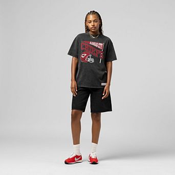 Women's Mitchell & Ness Black Kansas City Chiefs Team Dynamic Boyfriend Mineral Wash T-Shirt