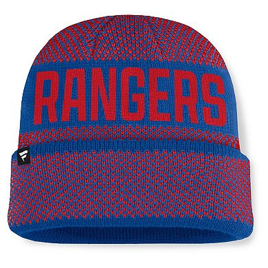 Men's Fanatics Blue/Red New York Rangers Fundamentals Shelter Cuffed Knit Hat