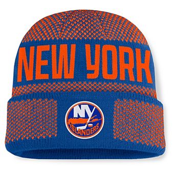 Men's Fanatics Royal/Orange New York Islanders Fundamentals Shelter Cuffed Knit Hat