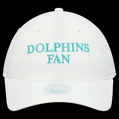 Women's New Era White Miami Dolphins Team Fan 9TWENTY Adjustable Hat